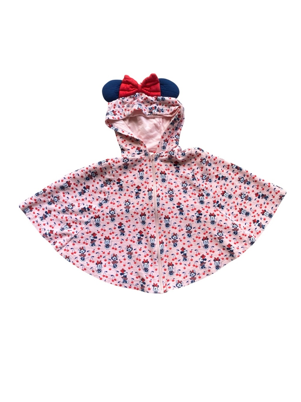 Disney Baby Poncho Swimsuit Coverup 18-24 Mo Pink Minnie Mouse Full Zip Fleece